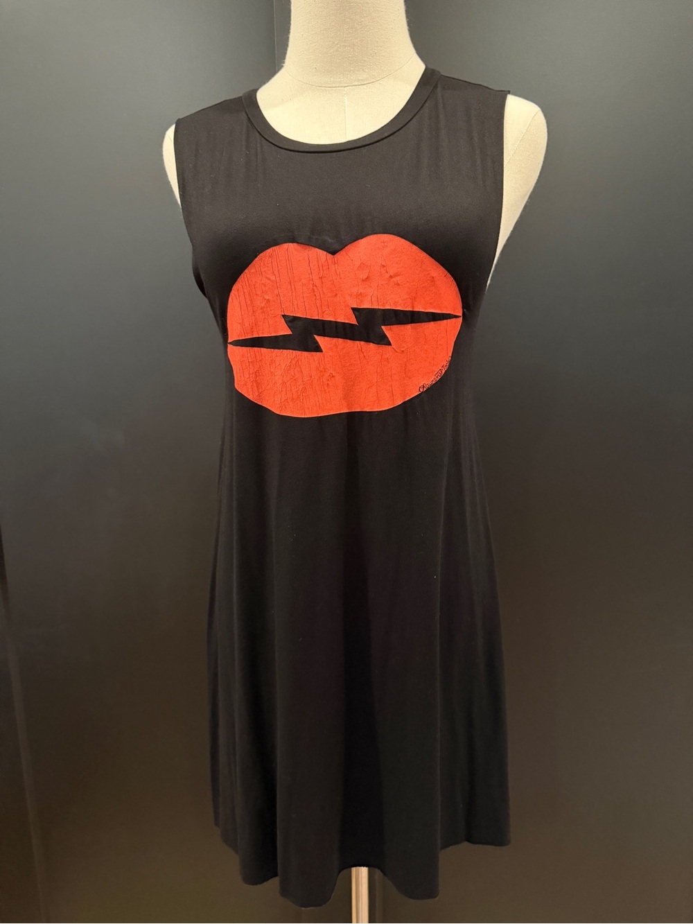 Lauren Moshi Deanna Lightning Bolt Lip Mini Dress Small So soft and rock n roll!